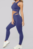 Sky Blue Crisscross Sports Bra and Leggings Set
