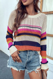 Coorful Stripes Hollow Out Sweater Unishe Wholesale