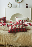 Plaid Christmas Letter Patchwork Pillow Case MOQ 3pcs