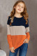 Orange Colorblock Kids Long Sleeve Top