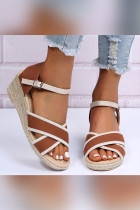 Criss-Cross Strappy Platform Sandals