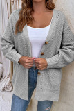 Front Open Button V Neck Knitting Cardigan