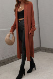 Plain Long Length Open Sweater Cardigans