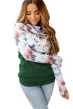 Green Wild Thing Patchwork Cowl Neck Sweatshirt