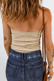 Beige Twist Bandeau Ribbed Knit Vest
