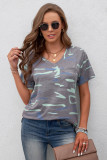 V Neck Front Pocket Camo Tee