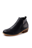 Side Zipper Short Heel Ankle Boots
