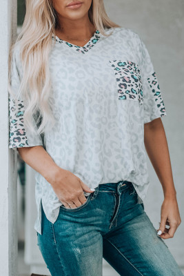 Leopard T Shirt with Slits