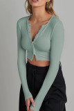 Open Button Knit Short Length Cardigans