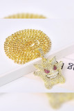 Alloy and Rhinestone Necklace for Men MOQ 5pcs