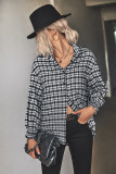 Smocked Cuff Plaid Open Button Long Sleeves Shirts