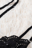 Black Adjustable Hollow Out Lace Bralette