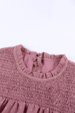 Swiss Dot Smocked Crew Neck Tank