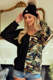 Camo Twist Back Waffle Top