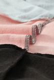 Plus Size Leopard Colorblock Splicing Hoodie with Pocket