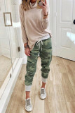 Green Camo Print Knit Sport Pants