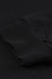Black Quilted Patch Half Zipper Sweatshirt