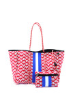 Striped Neoprene Tote Bag with Purse Unishe Wholesale MOQ 3PCS