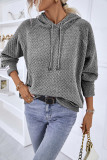 Plain Drawstring Hoodie Sweatshirt