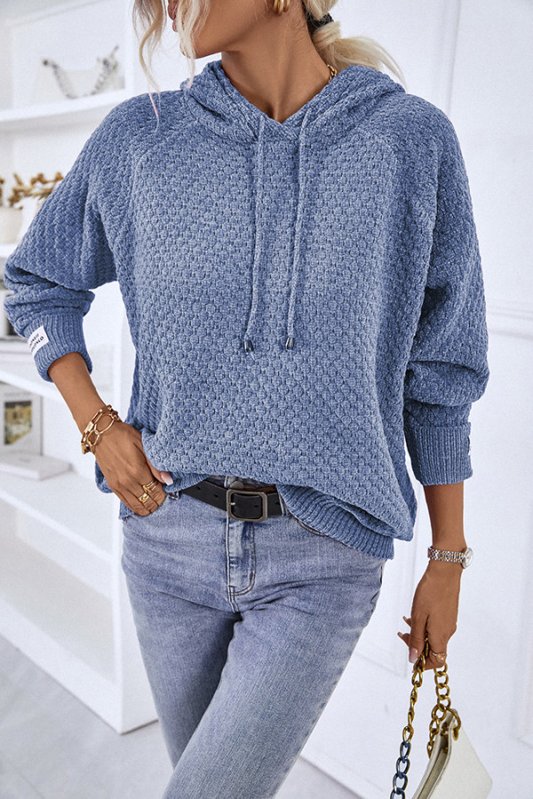 Plain Drawstring Hoodie Sweatshirt
