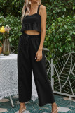 Solid Halter Crop Top & Pants 2PCS Set Unishe Wholesale
