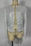 Plain Sequin Short Length Open Jackets