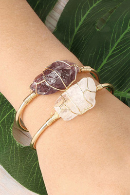 Crystals and Stones Bracelet MOQ 3pcs