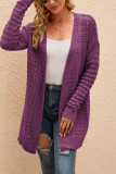 Plain Crochet Knit Open Sweater Cardigans