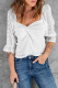 Swiss Dot Twist Knot 3/4 Sleeve Blouse