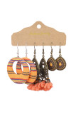 Alloy Geometric and Tassel Boho Earrings 3 Pairs Set