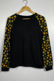 Black Sunflower Long Sleeve Top