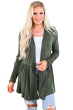 Green Lace Sleeve Knit Cardigan