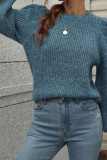 Plain Puffy Sleeves Pullover Sweaters