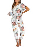 Floral Tie Dye One Piece Jumpsuit