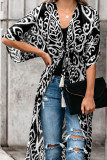 Black Printed Duster Kimono