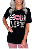 Black Mom Life Leopard Lip Print Top