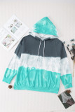 Green Gradient Colorblock Pullover Hoodie