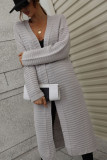 Plain Open Long Length Sweater Cardigans