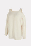 Plain Cold Shoulder Strappy Sweaters