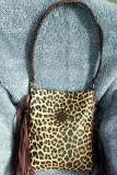 Leopard Monogram Tassel HandBag MOQ 3pcs