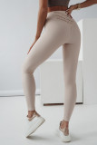 Apricot Criss Cross Tummy Control High Waist Leggings