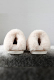 Winter Khaki Warm Fluffy Slippers