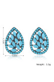 Turquoise Alloy and Stones Boho Earrings MOQ 5pcs