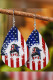 American Flag Print Leather Earrings Unishe Wholesale MOQ 5pcs