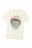 Tie-dye Leopard Lip Tee