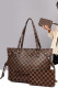 Plaid PU Tote Bag and Purse 2pcs Set MOQ 3pcs