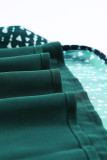 Green V Neck Printed Flowy Tank