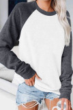 Colorblock O-neck Long Sleeve Top UNISHE Wholesale