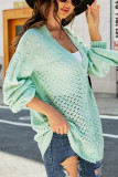 Front Open Button Up Hollow Cardigan