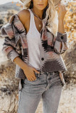 Aztec Print Button Closure Long Sleeve Shacket Women UNISHE Wholesale